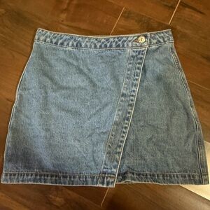 F21 wrap jean skirt